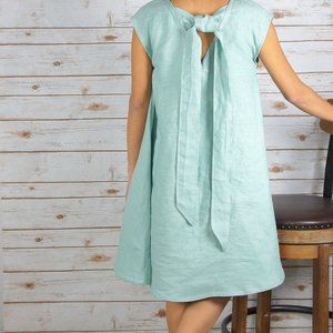 LD1701Linen DressWashed Textured100% LINENLINEN dr